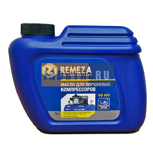 Минеральное масло для поршневых компрессоров Remeza VG 100 8101240 - 1 литр 