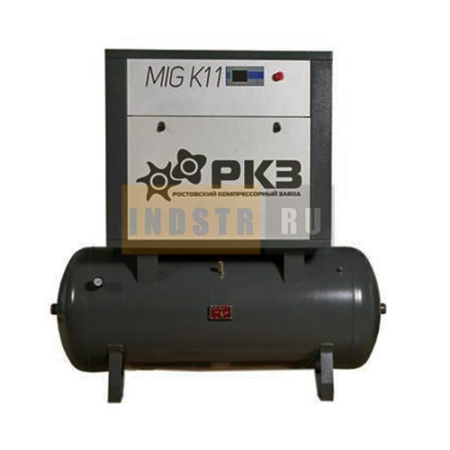 Винтовой компрессор с частотным преобразователем на ресивере 500 л РКЗ MIG K 11 PR (10 бар)
